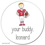 Sugar Cookie Gift Stickers - Football Kid
